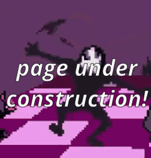masada from yumi nikki dancing with text “page under construction!”